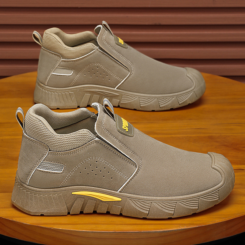 Men's shoes 2025 Spring new style one-foot soft-soled sports dad shoes, dirt-resistant construction site work labor protection men's shoes full figure