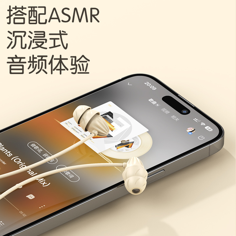 Sleep headphones with wired Type-C interface, 2024 new in-ear round hole noise-cancelling, dedicated to computer sound quality for sleeping Application Scenario