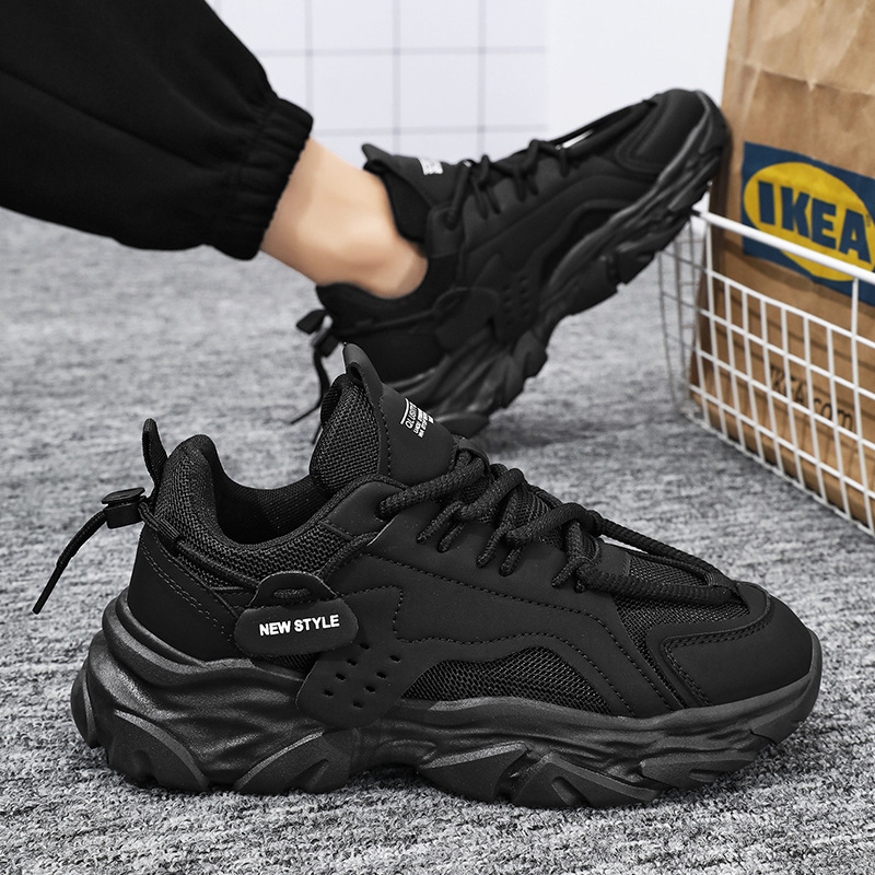 New summer men's shoes: Breathable mesh shoes for men, trendy and versatile thick-soled men's sports shoes, casual dad shoes for men Specification drawing