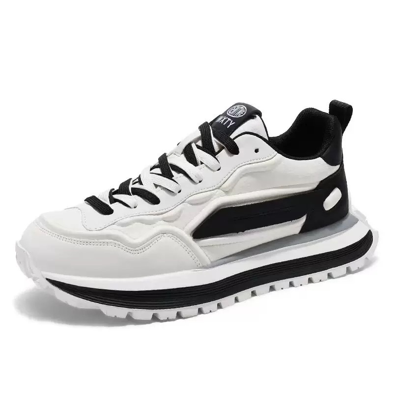 Men's Spring 2025 new breathable casual sports shoes, anti-slip soft-soled white sneakers, trendy dad shoes for men Item Picture
