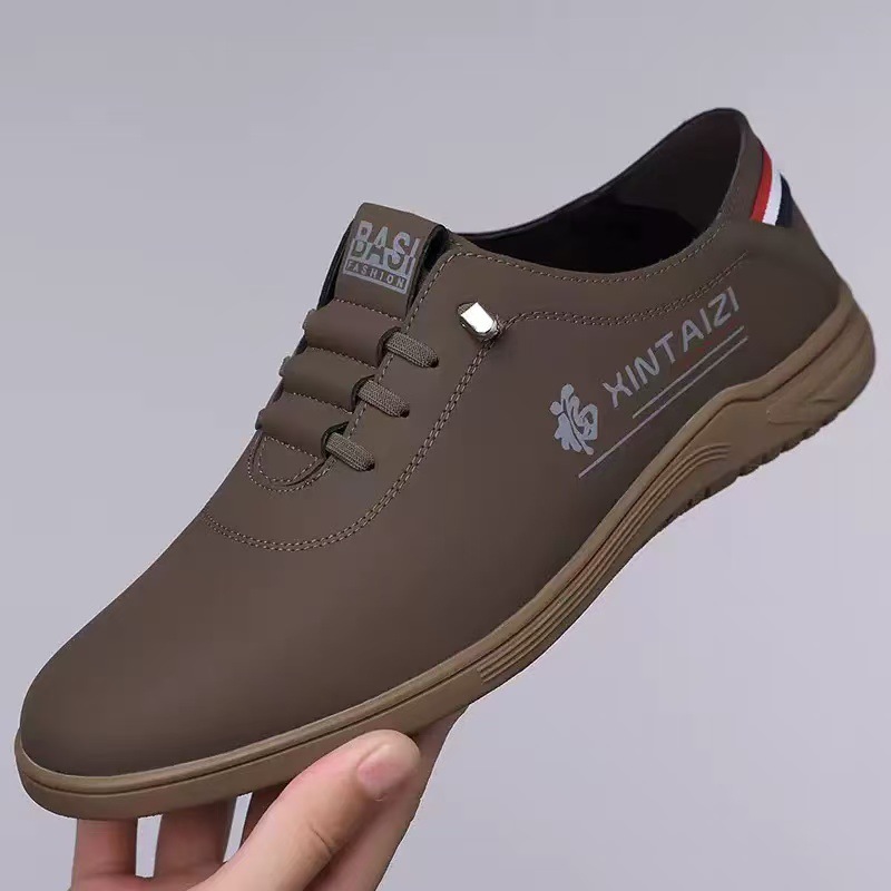 Spring casual men's shoes 2025 new style men's leather shoes soft-soled casual one-step casual shoes factory one-piece consignment Specification drawing