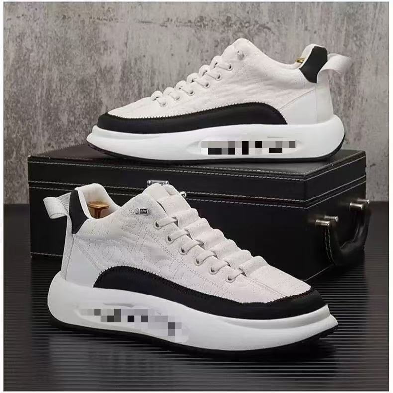 Cross-border wholesale of new leather waterproof single-style sports shoes, outdoor trend thick-soled, lightweight and comfortable men's shoes on delivery details Picture