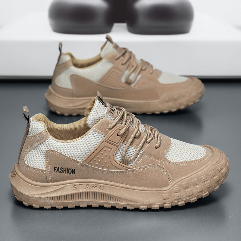 Summer new breathable mesh shoes for men, anti-slip and wear-resistant, construction site work, casual hiking shoes for men details Picture