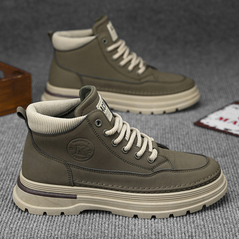 Martin Boots Men's autumn new British-style retro high-top workwear shoes are trendy and versatile, thick-soled sporty and casual ankle boots Specification drawing