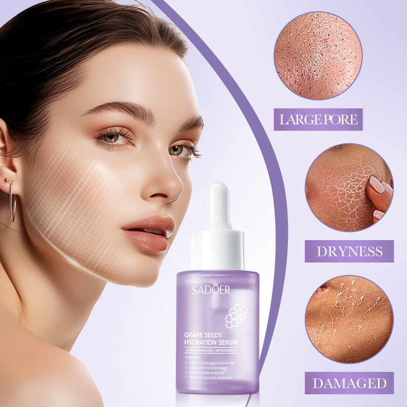 Cross-border export wholesale of SADOER Grape Seed Antioxidant Moisturizing Essence and Hydrating Essence in full English Item Picture