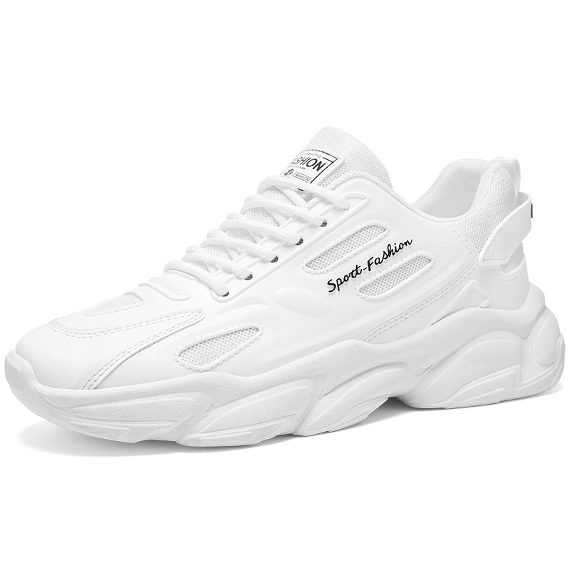 New summer men's shoes: breathable white sneakers for men, trendy and versatile thick-soled sports shoes, casual running dad shoes for men Item Picture