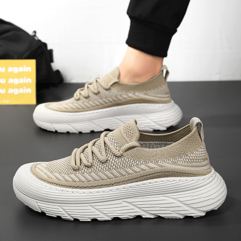 Summer men's breathable mesh shoes, men's sports shoes, Korean style versatile thick-soled anti-slip casual shoes, running dad shoes details Picture