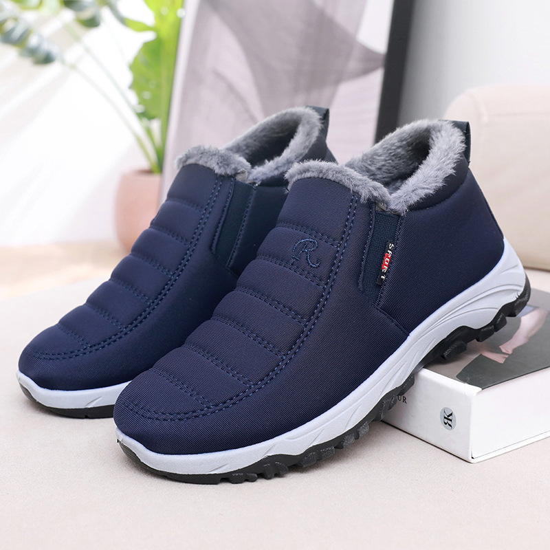 Snow cotton shoes, men's thickened and fleece warm boots, men's waterproof cotton shoes, cotton boots, warm walking shoes for middle-aged and elderly people details Picture