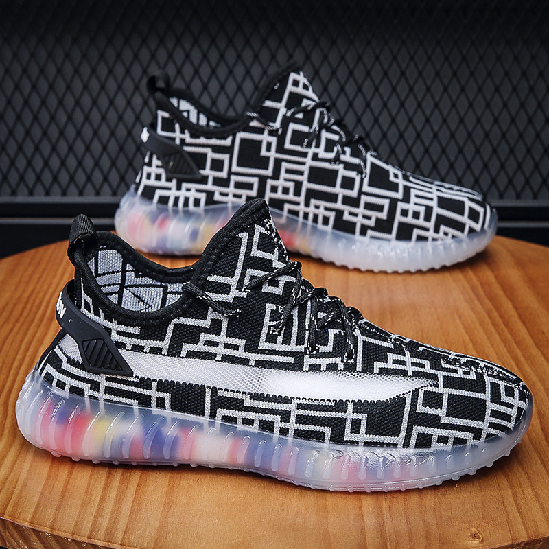 2023 New Breathable Fei-woven men's shoes, summer breathable coconut shoes, men's sports shoes, Korean style casual shoes, men's 350 Specification drawing