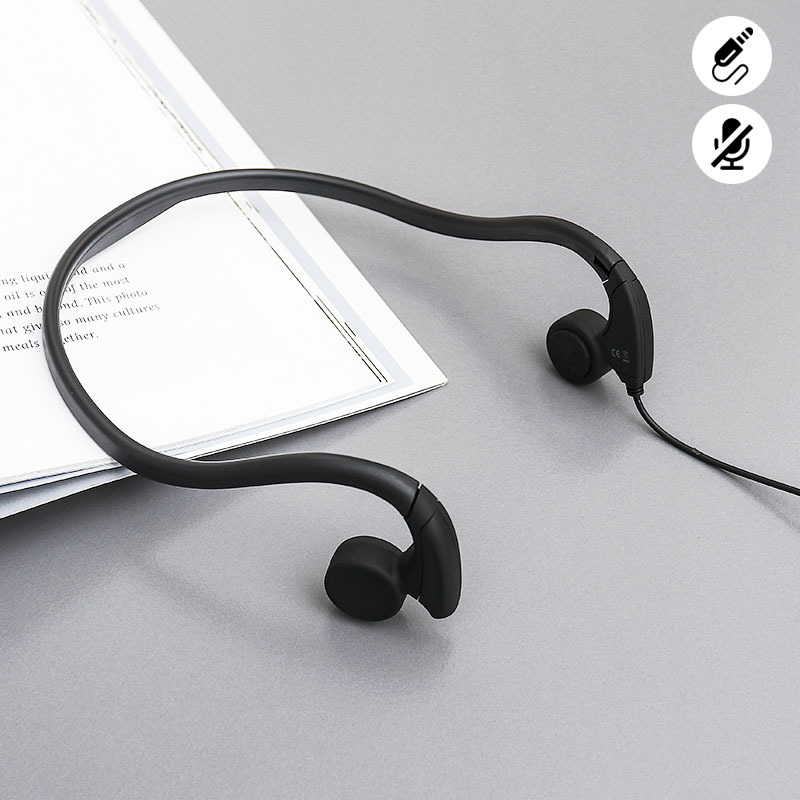 Factory-direct supply wired bone conduction headphones, stereo mobile phone headsets, back-hanging sports headphones without microphones full figure