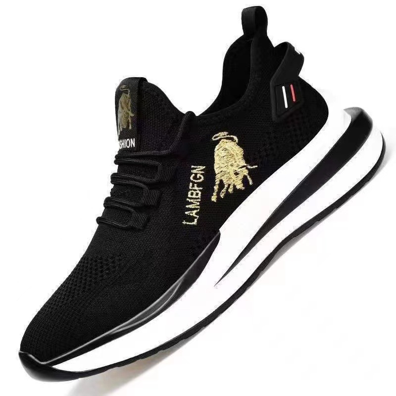 Men's 2024 Spring New men's sports shoes, popular flying woven breathable running shoes, casual men's shoes manufacturer wholesale Item Picture