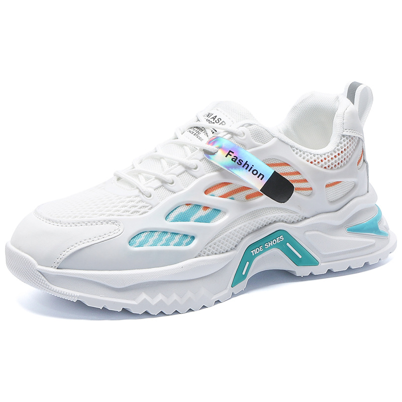 Spring new breathable mesh sports shoes for men, Korean style trendy and versatile thick-soled casual running dad shoes Item Picture