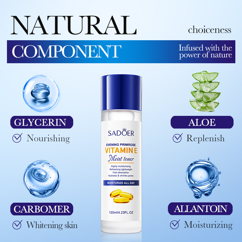 SADOER Evening Primrose Vitamin E High Moisturizing Toner Cross-border export wholesale details Picture