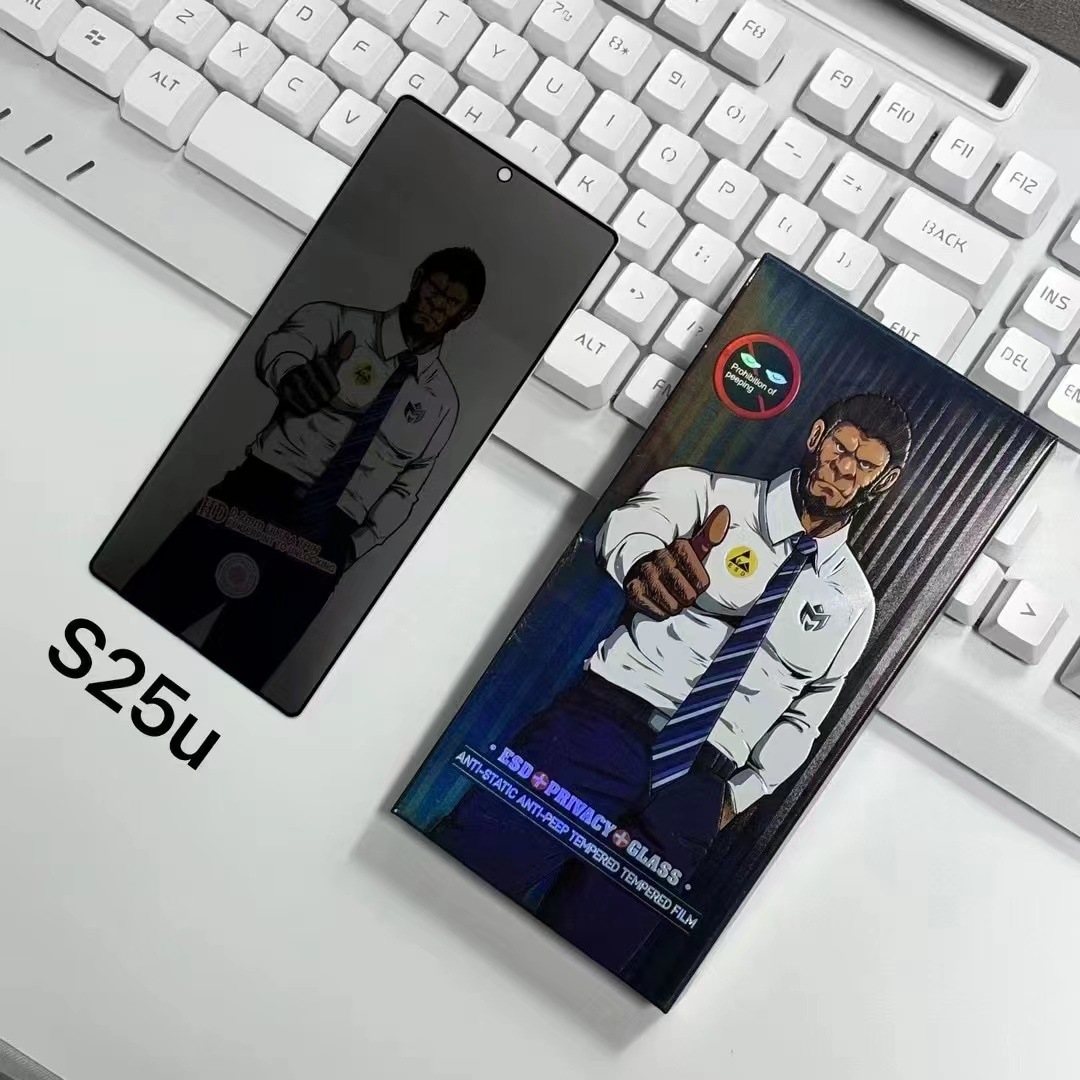 Applicable to Samsung s25ultra anti-peeping film, tempered film, s24plus fingerprint unlock version, s23 silk-screen full-screen tempered film Application Scenario