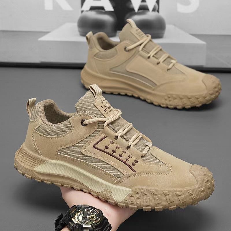 New men's spring and summer breathable work safety shoes, men's anti-slip and wear-resistant construction site work sports and casual hiking shoes full figure