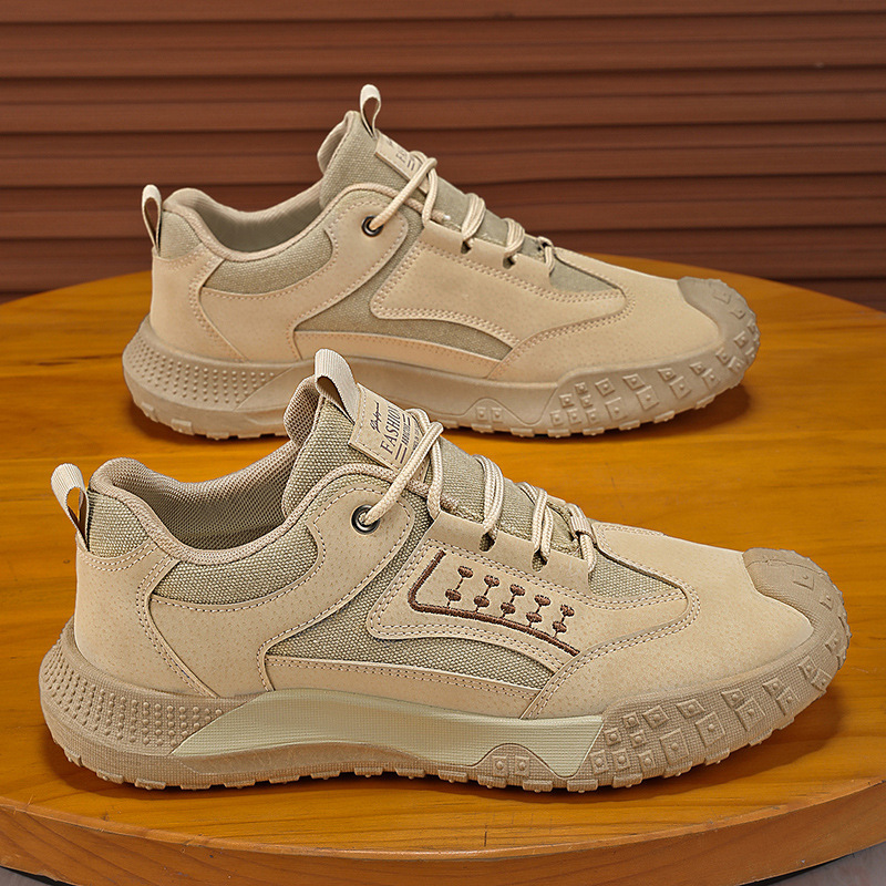 Summer new men's shoes: Breathable work safety shoes, men's anti-slip and wear-resistant, construction site work sports and casual hiking shoes for men details Picture