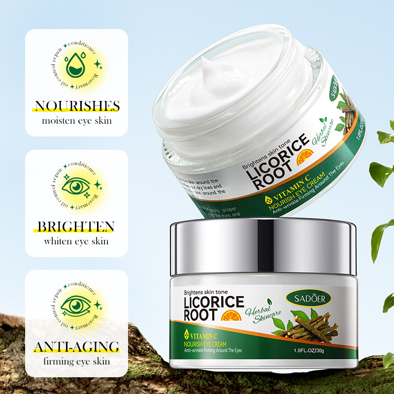 Full English SADOER Licorice VC Hydrating Whitening Nourishing Eye Cream, Moisturizing Eye Area Eye Cream Cross-border export wholesale details Picture