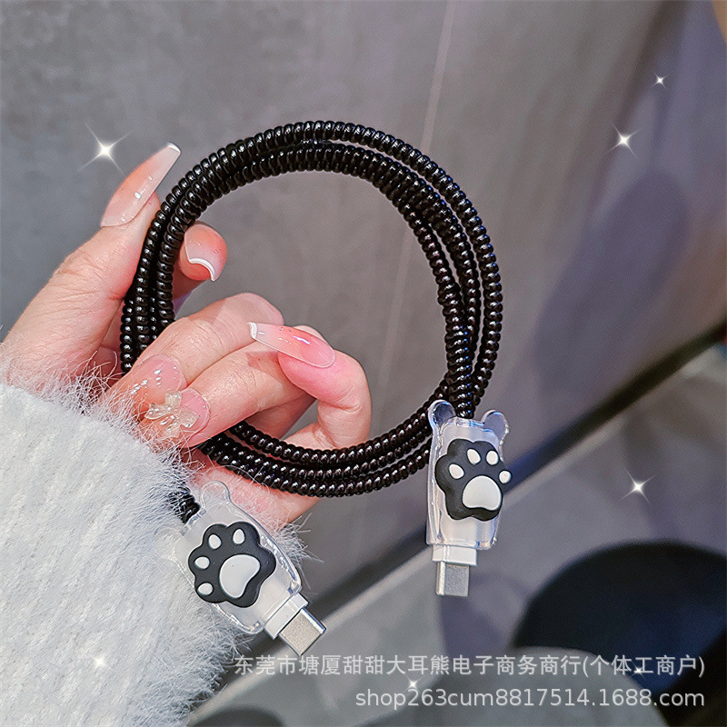 Cartoon data cable protective case, Apple 15promax phone charger case, ipad suitable for fast charging of iPhone14 details Picture
