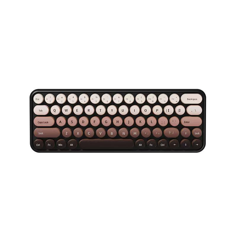 Female office three-mode wireless Bluetooth keyboard and mouse set, gradient color computer notebook film mechanical keyboard Item Picture
