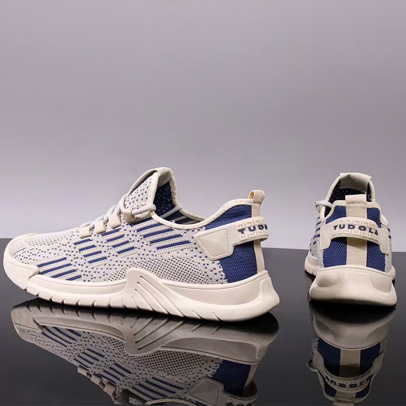 Summer men's sports shoes with breathable mesh, trendy bestsellers, non-smelly feet, casual shoes, running shoes, perforated mesh shoes, and flying woven shoes full figure