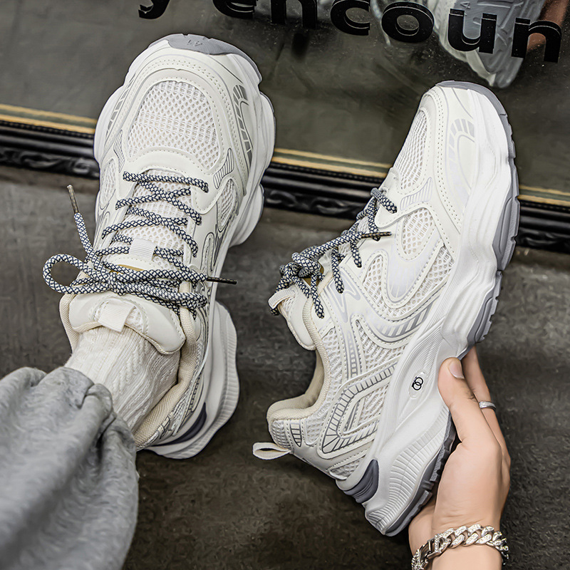 New men's shoes for Spring 2025: Breathable mesh shoes, men's trendy and versatile thick-soled sports shoes, casual dad trendy shoes details Picture