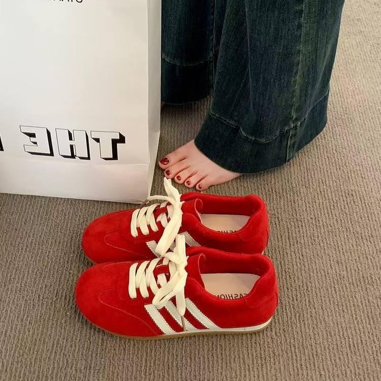 De Xun Shoes Women's Shoes 2025 Spring and Autumn New flat, versatile, beginner's bestseller Forrest Gump Shoes, lightweight, sporty and casual board shoes full figure