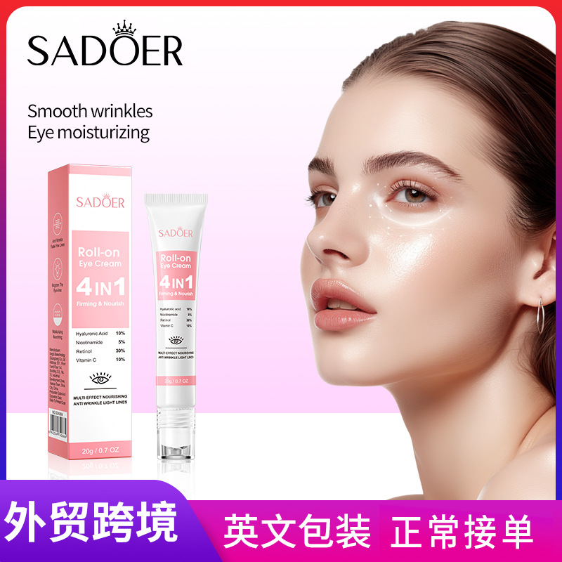 Cross-border wholesale of SADOER Four-in-One Multi-effect Firming and Nourishing Eye Cream and moisturizing eye cream in English full figure