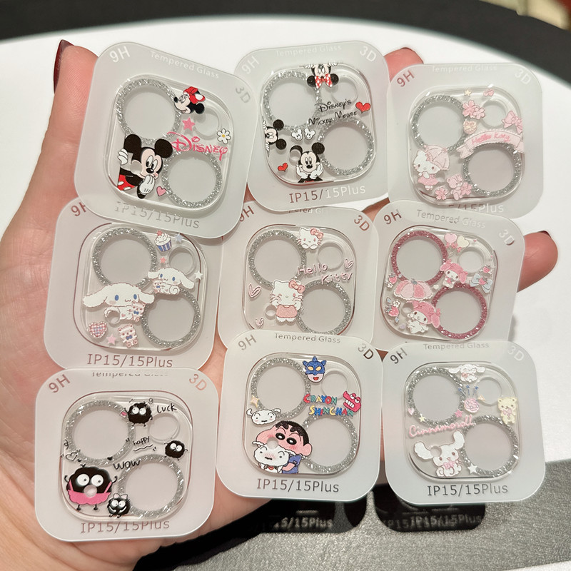 The lens film is fully integrated and fully wrapped for Apple 16. It is transparent and tempered, suitable for iPhone15ProMax. The cartoon 13 new model is cute full figure