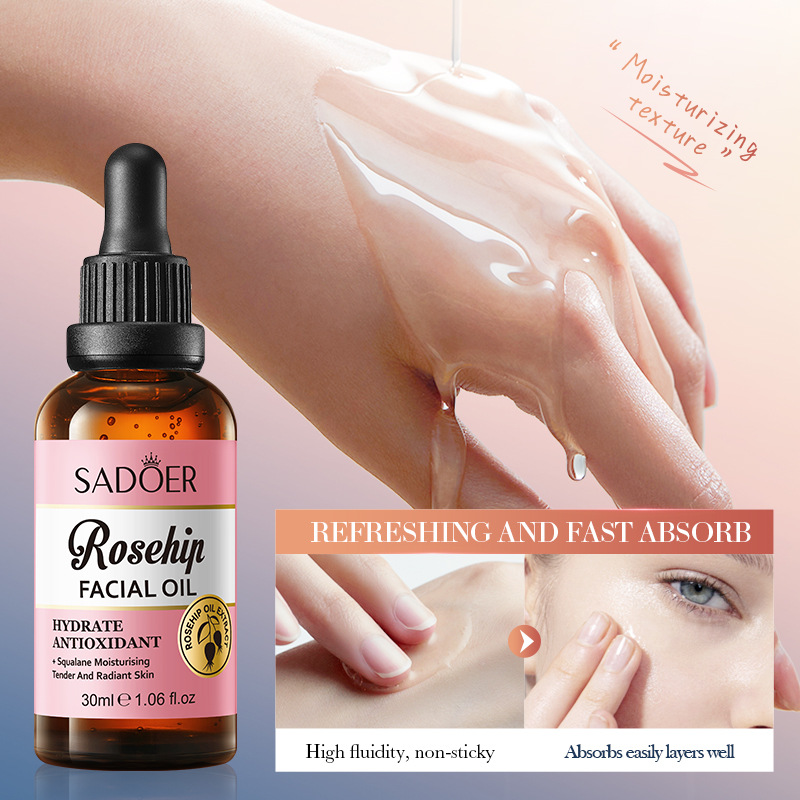 Cross-border export wholesale of SADOER rosehip Antioxidant Hydrating Facial Essential Oil Moisturizing Essence in full English Specification drawing