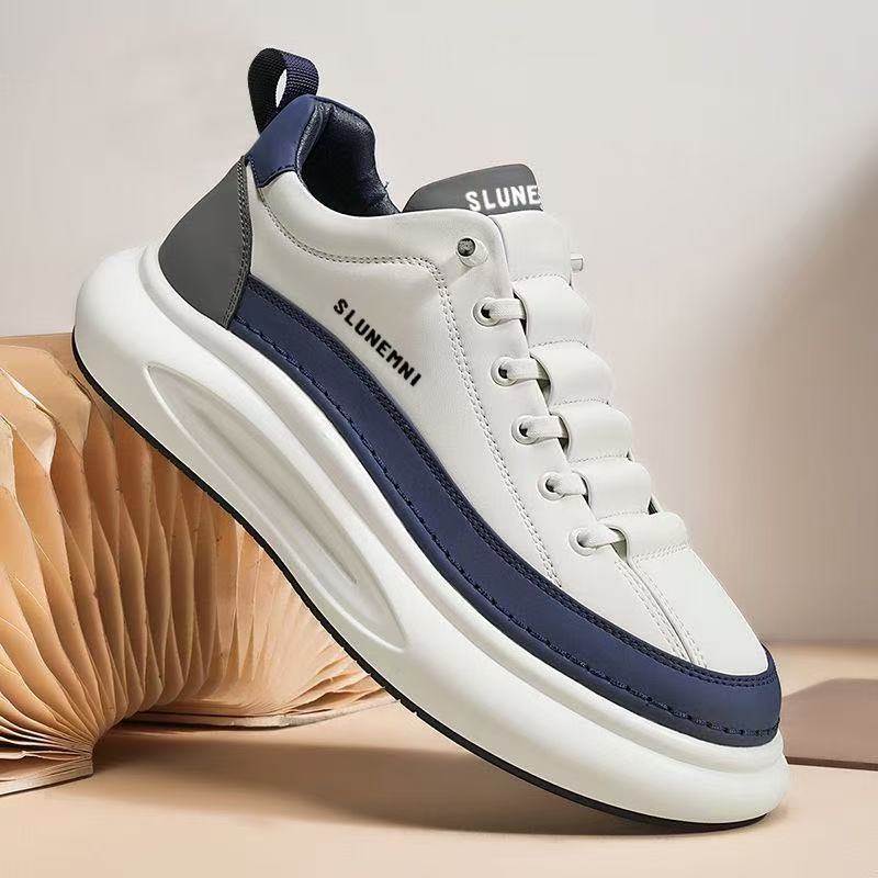 The 2025 new spring men's shoes are thick-soled height-increasing men's casual board shoes. Men can wear solid-colored casual sports shoes on one foot Specification drawing