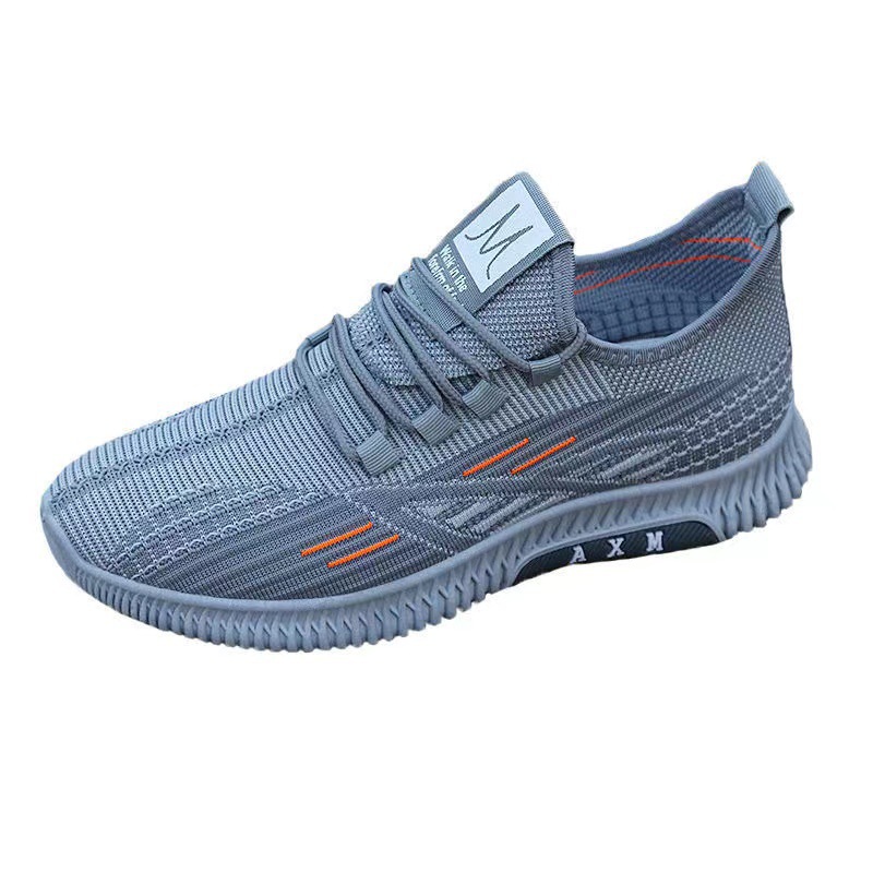 Wholesale of 2025 Spring and Autumn casual men's shoes, running shoes, mesh sports shoes, breathable Korean-style casual shoes with flying mesh Item Picture