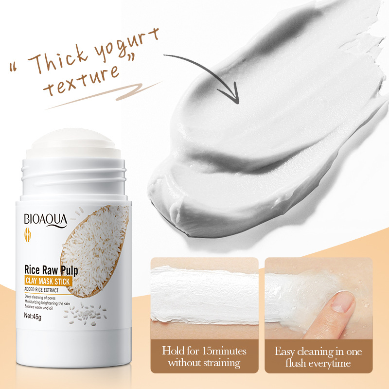 Full English BIOAOUA rice puree mud film stick Deep cleaning Acne Removal mud film cross-border export wholesale Item Picture