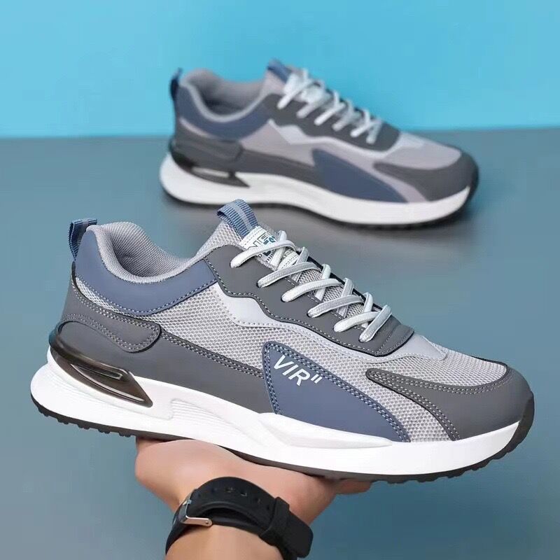 Spring new men's shoes: Breathable mesh sports shoes, men's trendy and versatile thick-soled casual running dad shoes, trendy shoes full figure