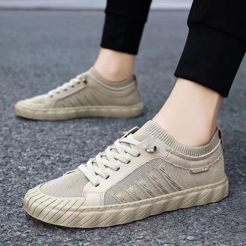 Men's shoes 2023 Men's casual shoes Summer trend Flat construction site shoes Breathable one-foot campus sports shoes details Picture