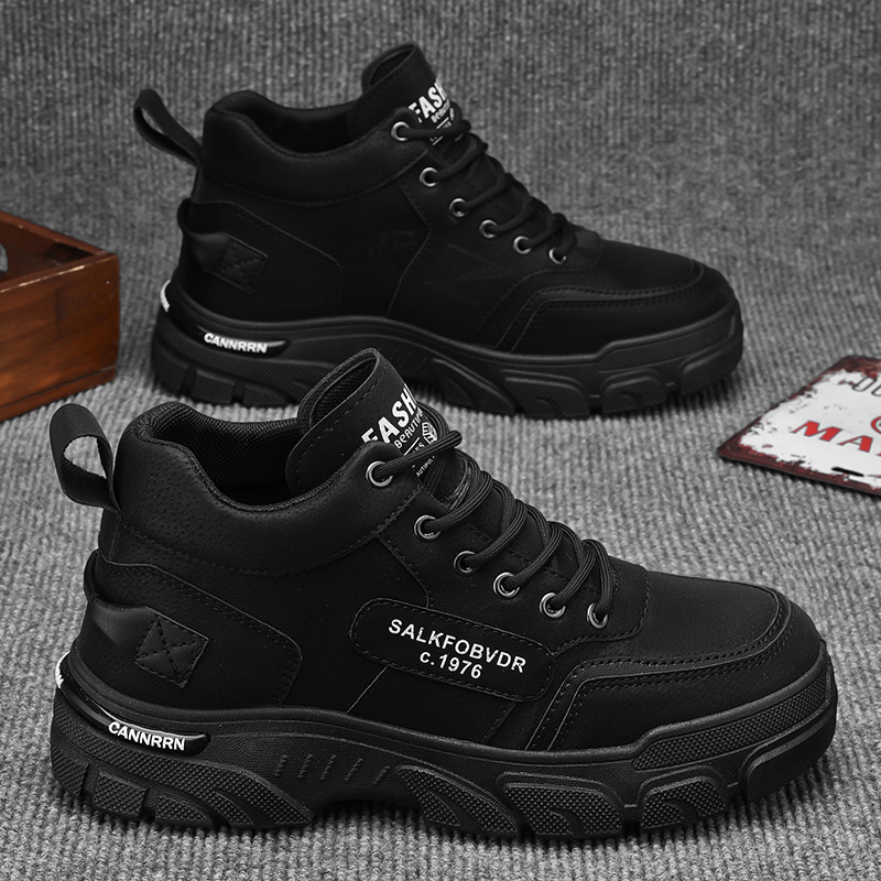 Martin Boots Men's autumn new breathable high-cut workwear shoes Men's trendy retro thick-soled casual short boots trendy shoes details Picture