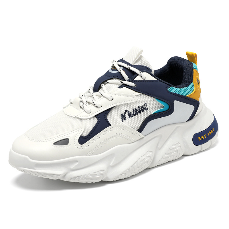 New men's shoes for spring: Breathable mesh shoes, trendy and versatile men's thick-soled sports shoes, casual dad shoes, and trendy shoes Item Picture