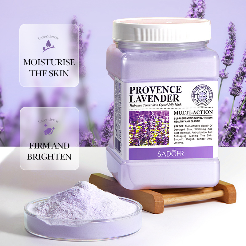 Cross-border export wholesale of all-English SADOER Lavender Hydrating and Softening Soft Mask Powder Moisturizing and Applying mask details Picture