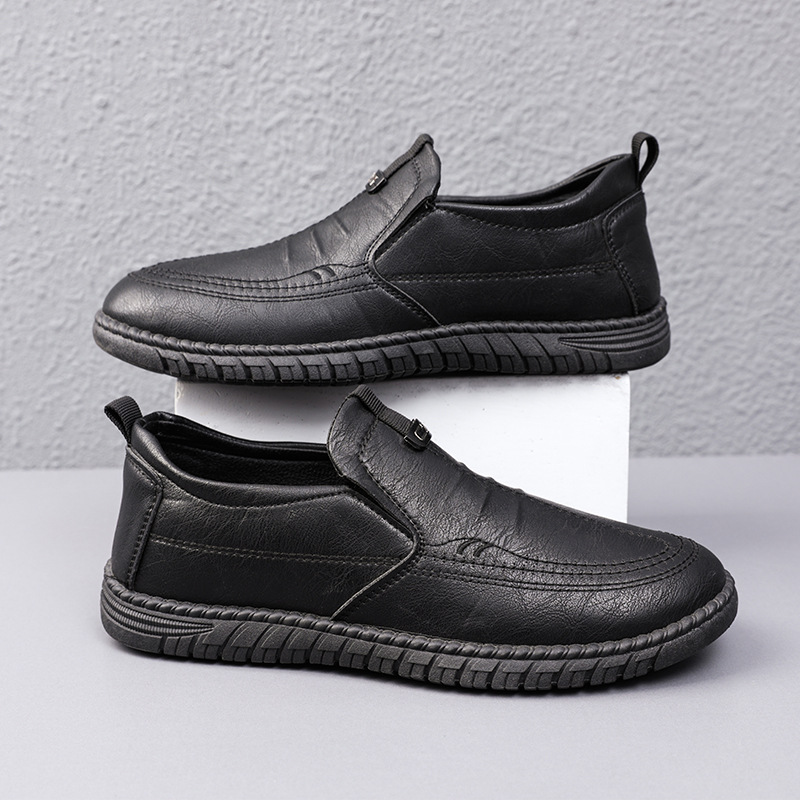 Men's leather shoe manufacturer wholesale 2023 summer new casual shoes, men's soft-soled trendy single shoes, one-step dad shoes Specification drawing