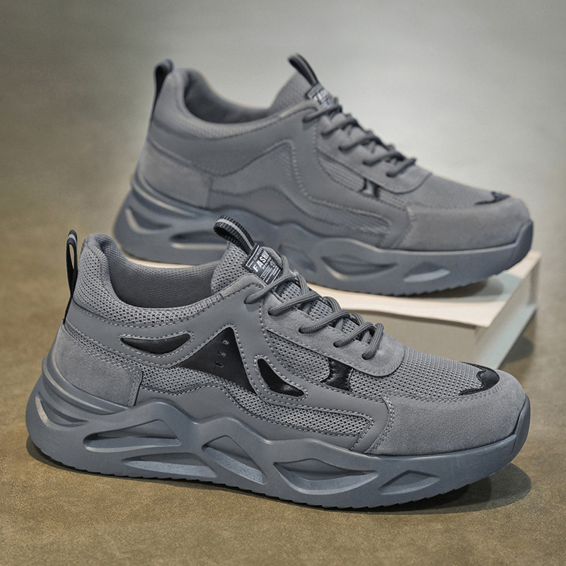 New breathable mesh shoes for men in spring, trendy and versatile men's sports shoes, thick-soled casual running dad shoes details Picture