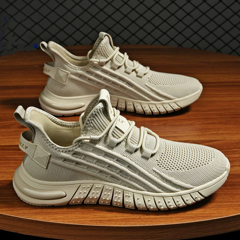 Coconut Shoes Men's summer new breathable mesh shoes, men's trendy and versatile Fei-woven sports shoes, casual running shoes full figure