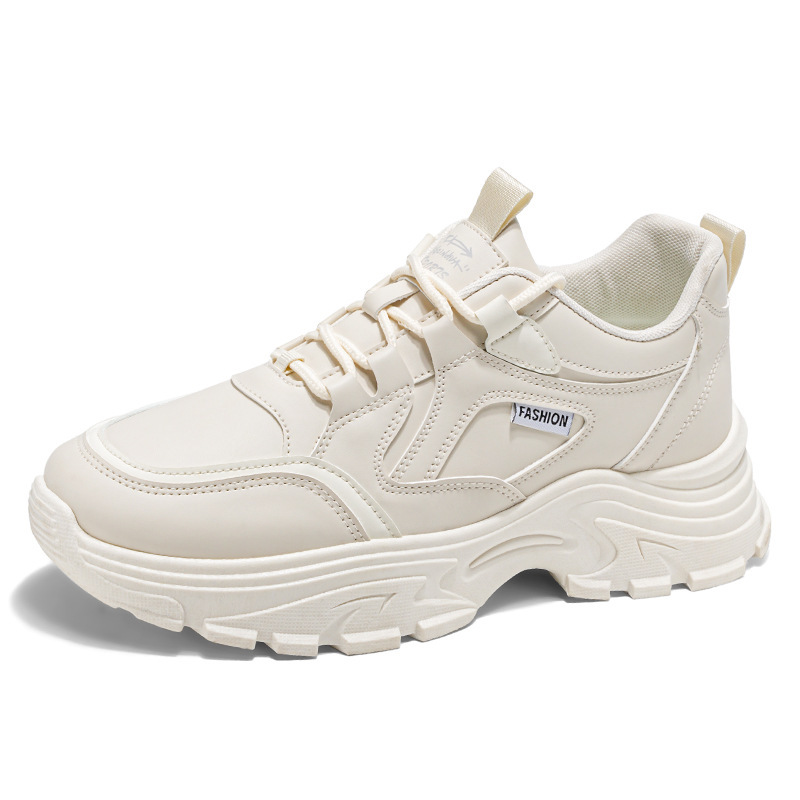 Autumn new breathable white sneakers for men, Korean style, trendy and versatile thick-soled sports shoes, casual running dad shoes for men Item Picture