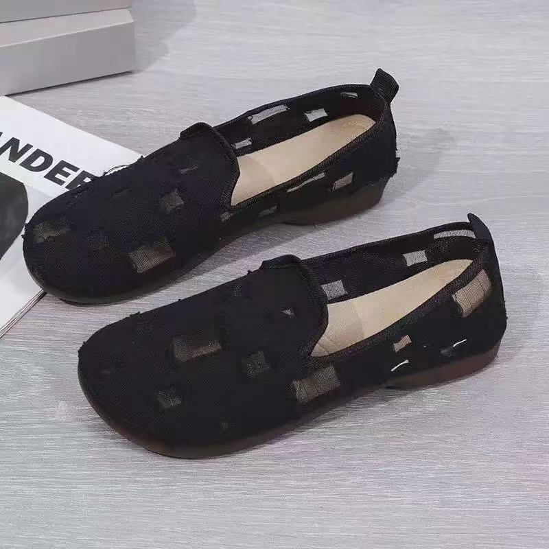 Spring/Summer 2025 breathable soft-soled casual women's shoes, one-step women's shoes, versatile net shoes, fashionable shoes for lazy women details Picture