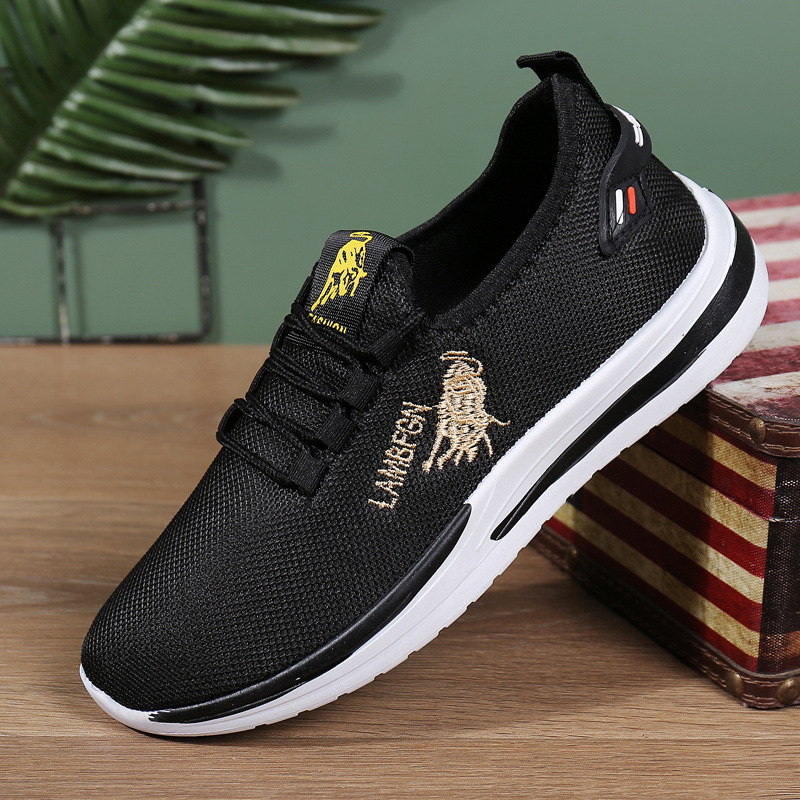 Men's Shoes 2023 Spring New Men's sports shoes, popular flying woven breathable running shoes, casual men's shoes manufacturer wholesale details Picture