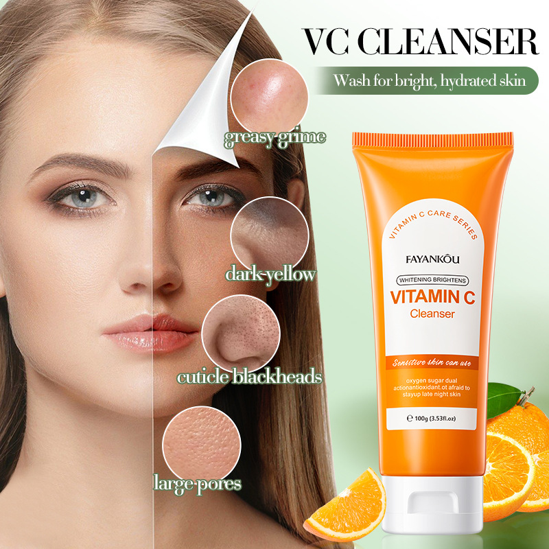 All-english FAYANKOU Vitamin C Whitening and Brightening Facial Cleanser Cross-border export wholesale details Picture
