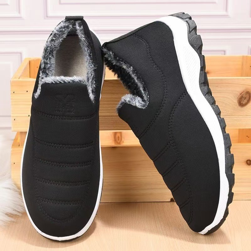 Old Beijing cloth shoes, men's winter fleece and thickened warm cotton shoes, casual and comfortable walking shoes, men's anti-slip cotton shoes full figure