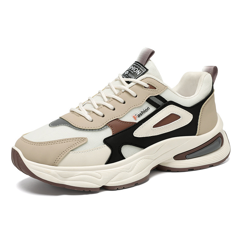 New breathable mesh youth sports shoes for men in autumn, Korean-style trendy and versatile thick-soled casual dad shoes Item Picture
