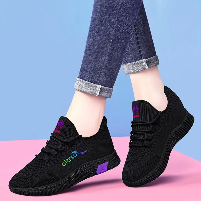 Women's shoes 2025 new style comfortable sports shoes, women's woven breathable old Beijing cloth shoes, soft-soled mom shoes manufacturer wholesale details Picture