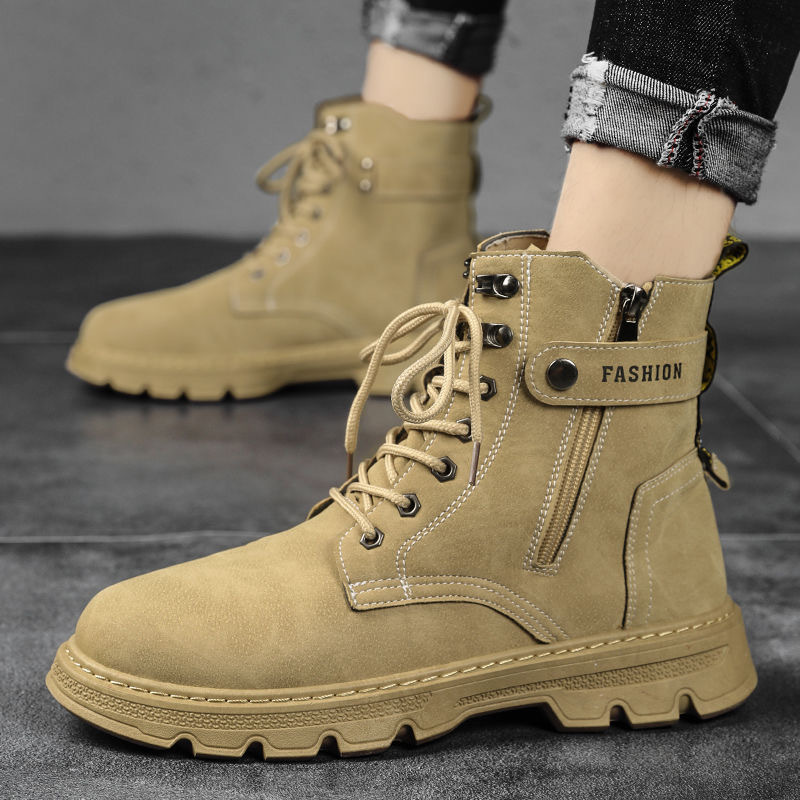 High-top men's shoes, autumn outdoor hiking safety shoes, work boots, leather boots for work, men's motorcycle sports trendy shoes Application Scenario
