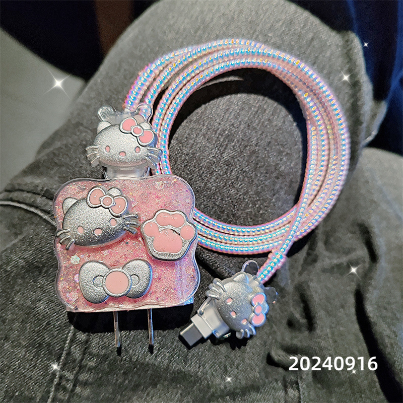 Cartoon data cable protection case, suitable for Apple 20w14promax charging cable, anti-breakage 13 fast charging 15/12 case full figure