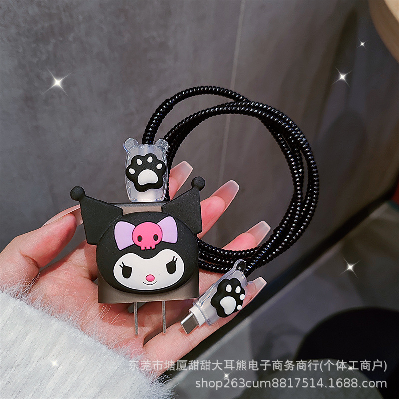 Cartoon data cable protective case, Apple 15promax phone charger case, ipad suitable for fast charging of iPhone14 Application Scenario